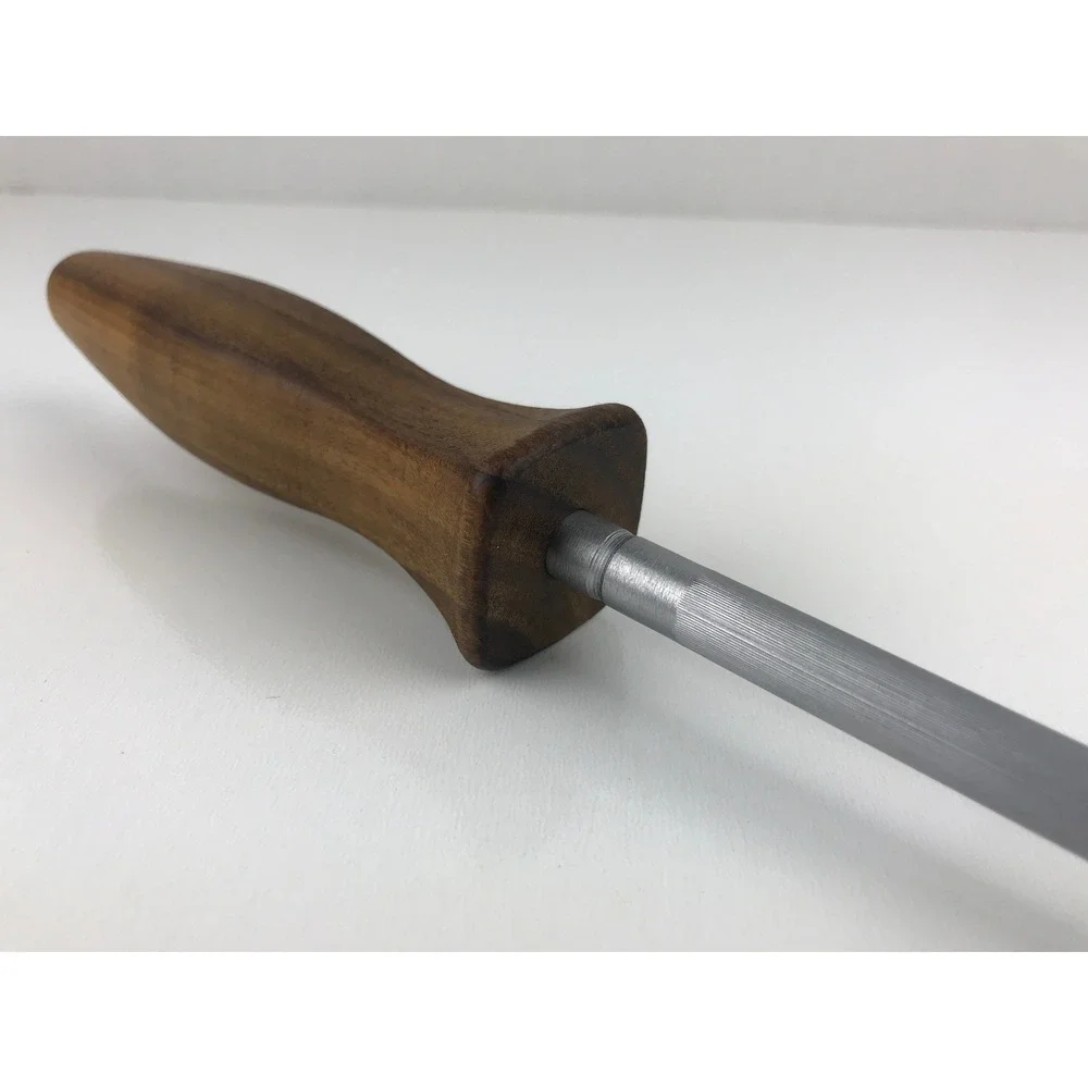 Vintage Knife Sharpening Steel Honing Rod‎ Tool with Wood Handle Kitchen